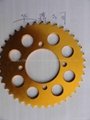 Golden color 415H RXZ motorcycle sprockets made of 7075 T6 aluminum