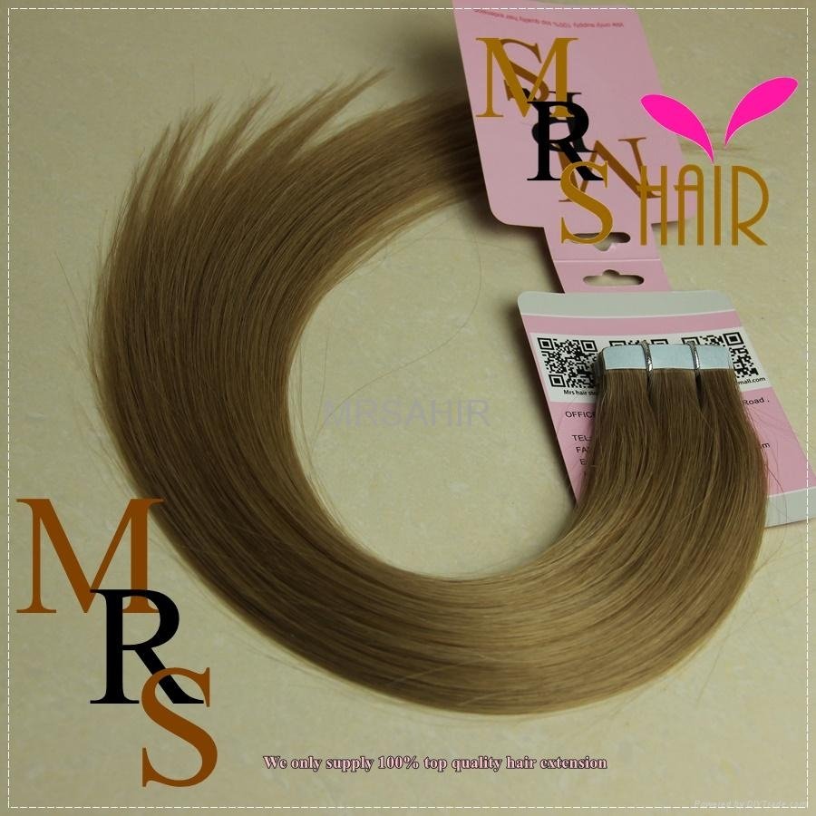 gray color double side seamless adhesives remy Tape weft in extensions retail 3