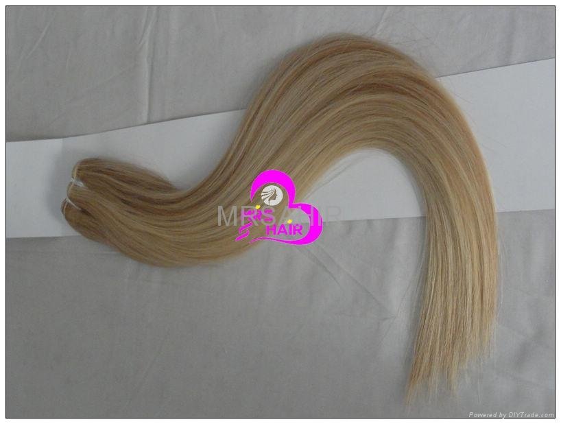 Piano multi-color P14#613# Indian machine weave human silky straight hair wefted 2