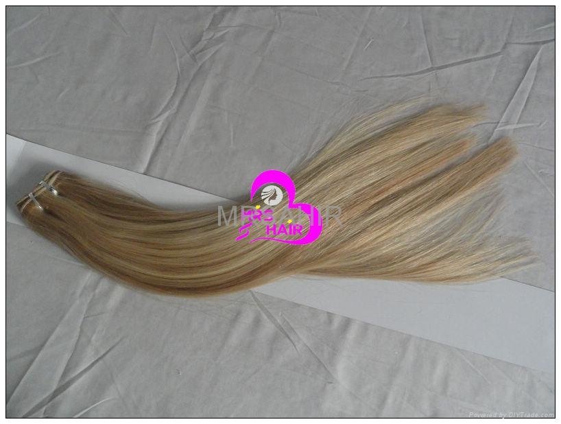 Piano multi-color P14#613# Indian machine weave human silky straight hair wefted 4