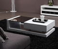 modern tempered glass+high glossy MDF coffee table  1