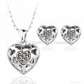 2014 New Arrival heart design with crystal high quality Jewelry set wholesale 1