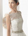 Elegant lace wedding gowns A line beaded wedding dress cheap bridal dress 2