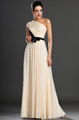 Chiffon evening dress with black sash 1