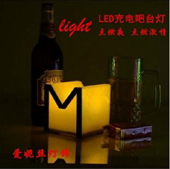 LED charge lamp acrylic M letter lamp  bar tabletop lamps