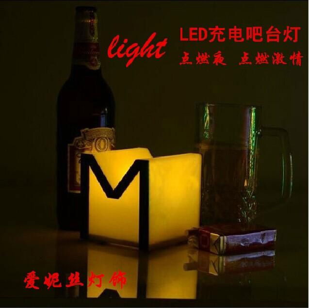 LED charge lamp acrylic M letter lamp  bar tabletop lamps 