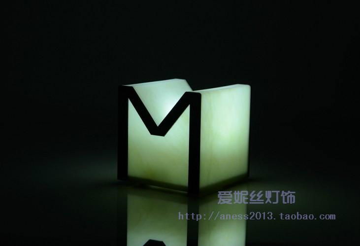 LED charge lamp acrylic M letter lamp  bar tabletop lamps  4