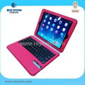 Ultra thin Bluetooth keyboard leather case for apple ipad  in hot pink color 1