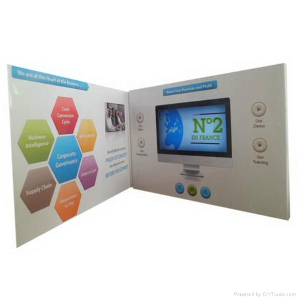 Electronic Brochure with 4.3Inch LCD screen and USB cable to download video  5