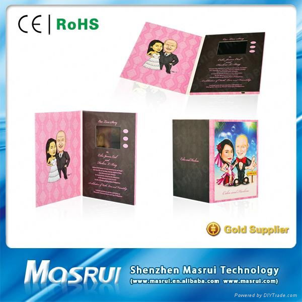 2014 Fashional Electronic video invitation greeting card for advertising wedding 4