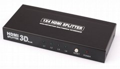 HDMI 1*4 Splitter support 3D 2K*4K