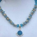 Blue Crystal Stone Pendant Beaded