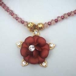 Rose Pendant Beaded Necklace