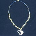 Heart Shaped Pendant With Blue Crystal Stone Necklace