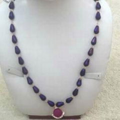 Violet Crystal Bead Necklace