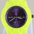 2014 The Newest Fashion Candy Color Three Needles Alloy Silicone Watch