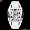 Cool Black And White Color Square Mulco Alloy Silicone Watch 1