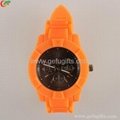 Hot Sell Newest Orange Three Needles Alloy Silicone Watch 1