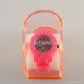 Wholesale Fluorescent red Three Needles Alloy Silicone Watch