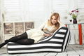 Wholesale indoor & outdoor cotton canvas vertical stripe bean bag lounge 1