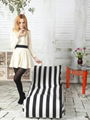 Wholesale indoor & outdoor cotton canvas vertical stripe bean bag lounge 3