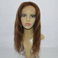 stock lace wig lace front human hair wig hair replacement straight brown #4/27