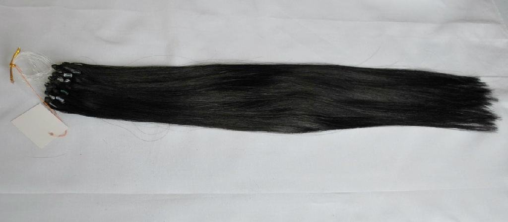 stock hair extension micro loop ring natural black 18" 100gm 1g/s 2