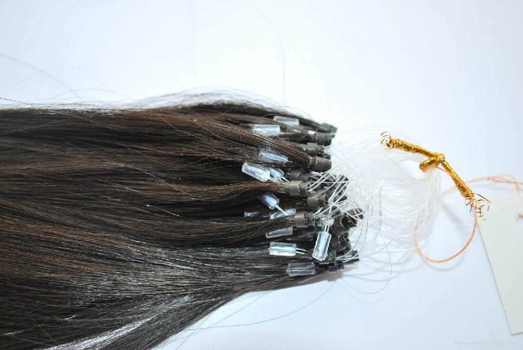 stock hair extension micro loop ring natural black 18" 100gm 1g/s 3