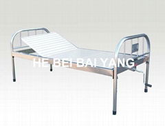 Single-function Manual Hospital Bed with Stainless Steel Bed Frame
