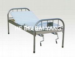 Double-function Manual Hospital Bed with Stainless Steel Bed Frame