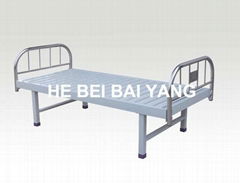 Flat Hospital Bed with Stainless Steel Bed Head