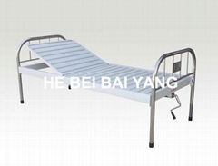 Single-function Manual Hospital Bed with Stainless Steel Bed Head