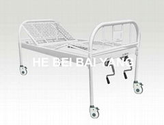 All Plastic-sprayed Double-function Manual Hospital Bed with Wire-mesh Bed 