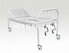 All Plastic-sprayed Double-function Manual Hospital Bed with Wire-mesh Bed