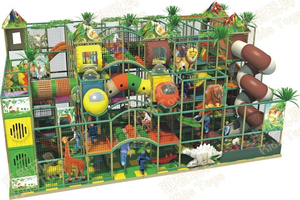  Children soft indoor playground for sale play structure with slides 2