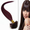 Brazilian Virgin  #99j Silk Straight 26" U-tip/nail Hair Extensin 1g/strand