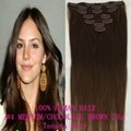 #4 chocolate brown  28"Clip On Hair Extension 