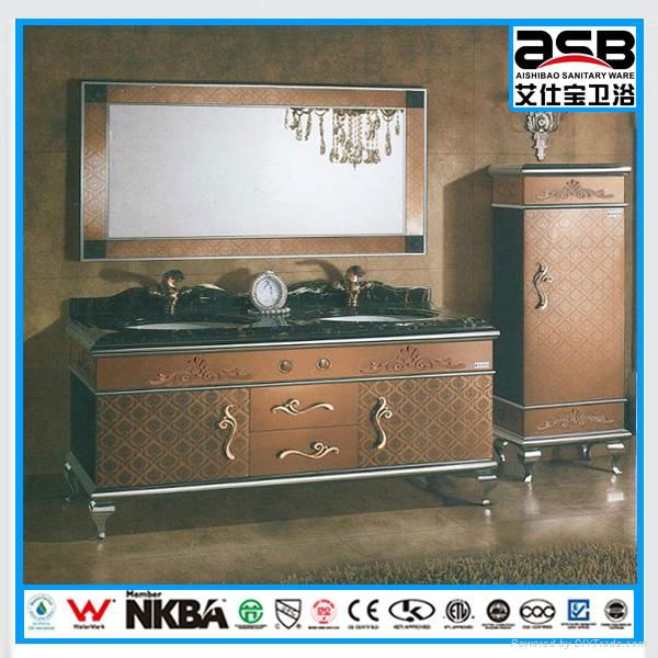 double sinks Stainless Steel bathroom vanity cabinet