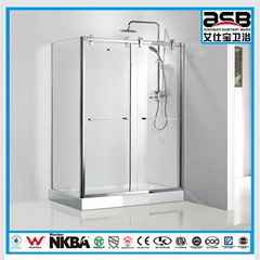 high tray 6mm tempered glass shower cabin