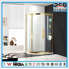 competitive price golden 8mm tempered glass shower room