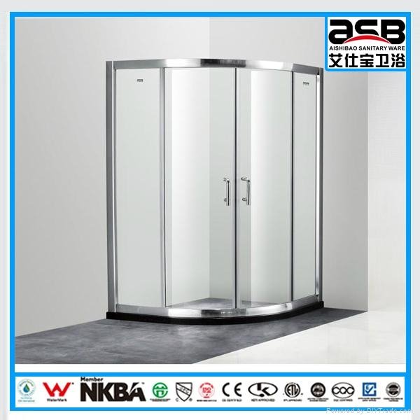 double sliding 8mm tempered glass shower enclosure