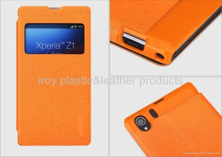 sony xperia Z1 case with bracket and window case for sony l39h