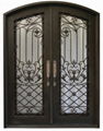 wrought iron security door with glass