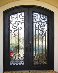 Wrought iron double door