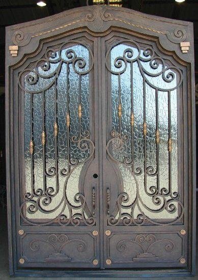 wrought iron door glass