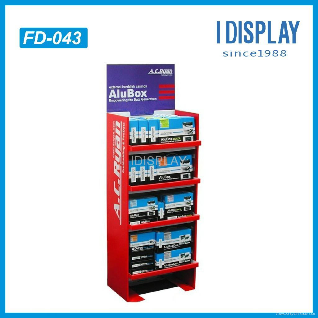 pos laminate cardboard 4 sided floor corrugated display for snacks supermarket 2