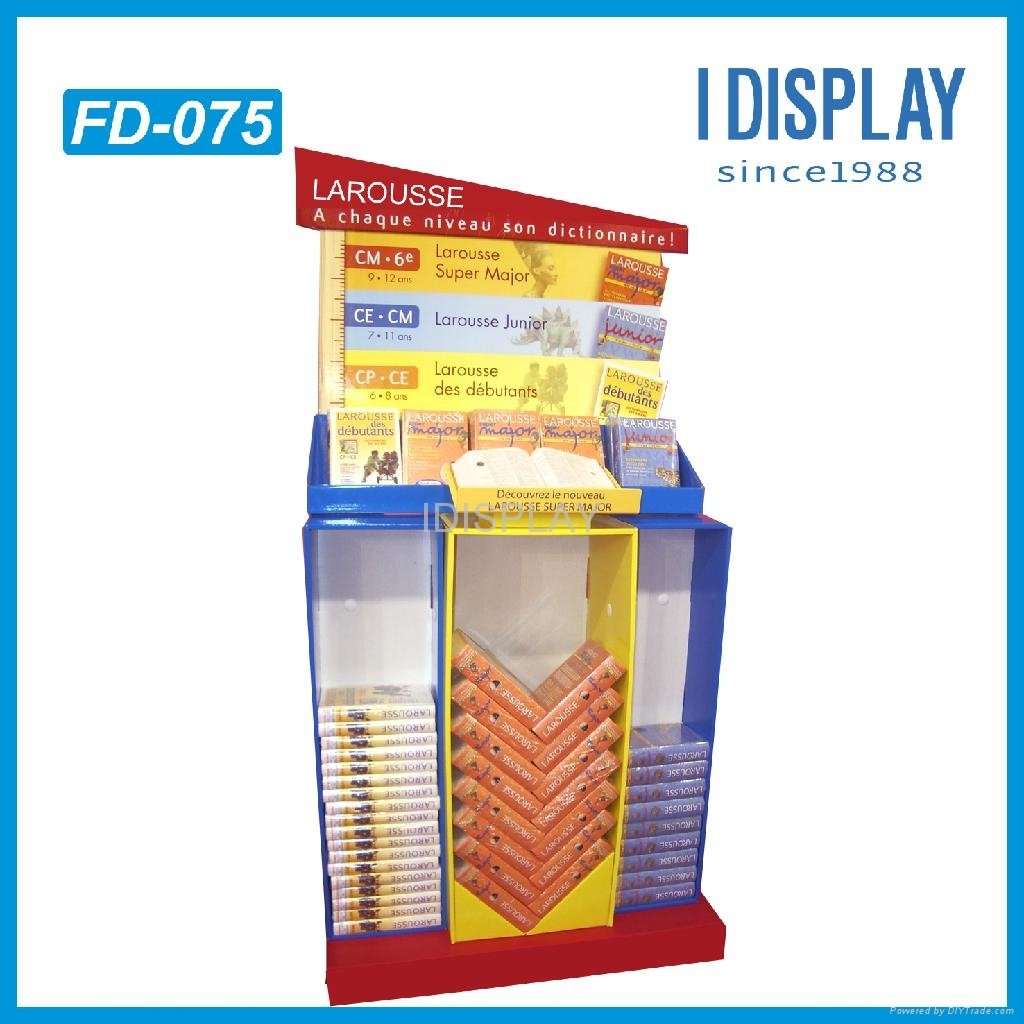 Corrugated custom promotional cardboard display stands for books scissors  3