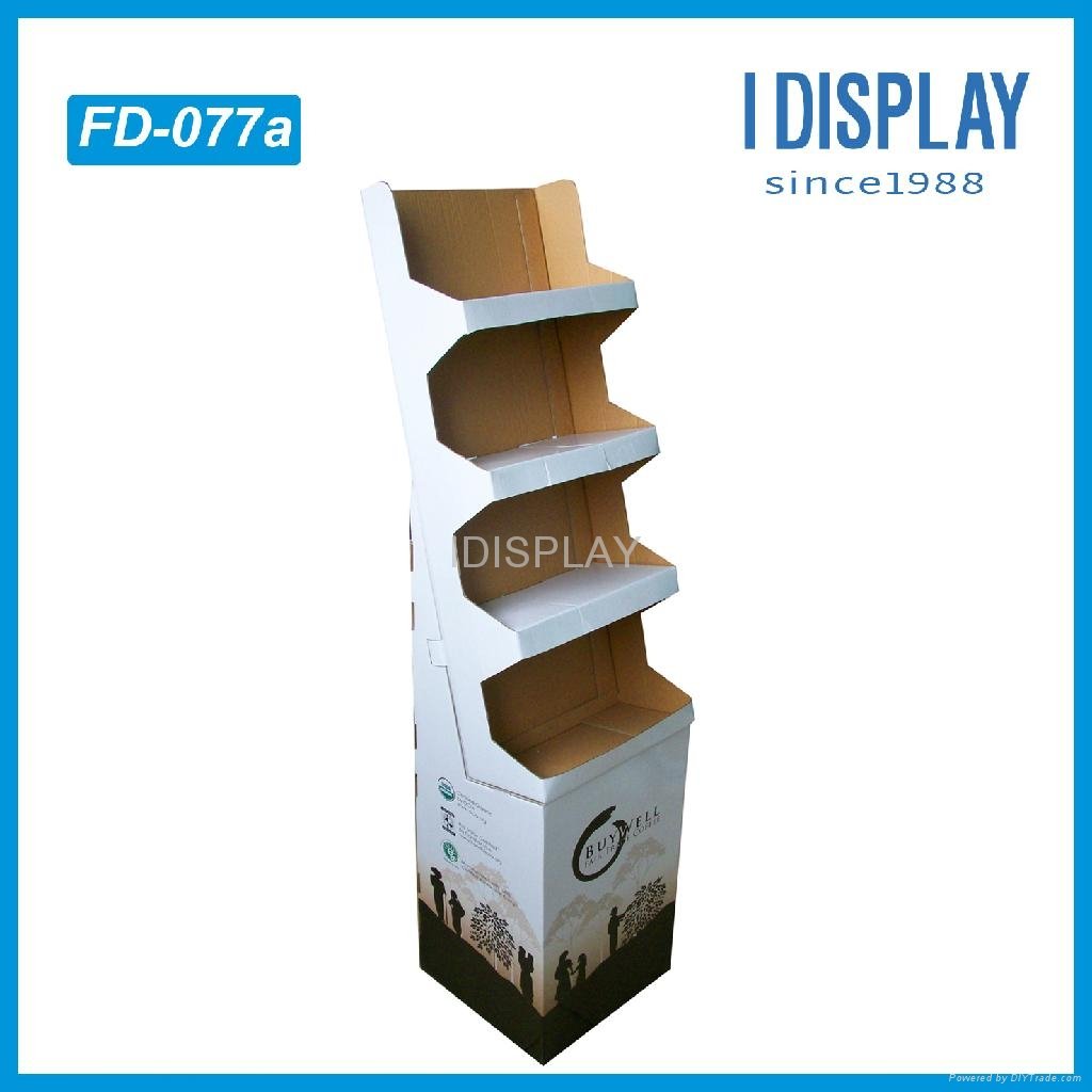 Corrugated custom promotional cardboard display stands for books scissors  5