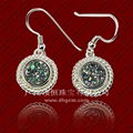 2014 Hot Sell Fashion Titanium Drusy Sterling Silver Jewelry Earrings Wholesale 