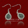 Fashion Rainbow Titanium Drusy Sterling Silver Jewelry Earrings Wholesale Price 1